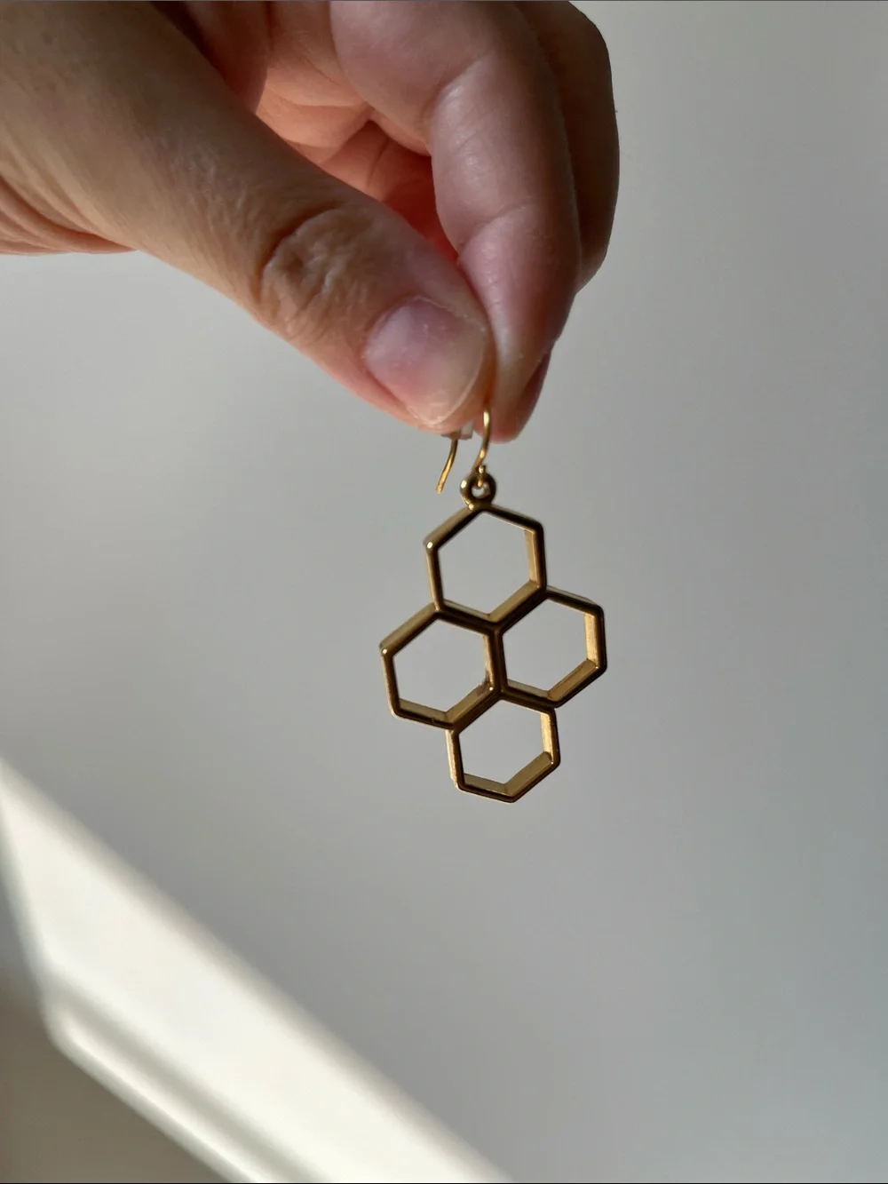 Honeycomb Hexagon Gold Dangle Earrings from Anthropologie